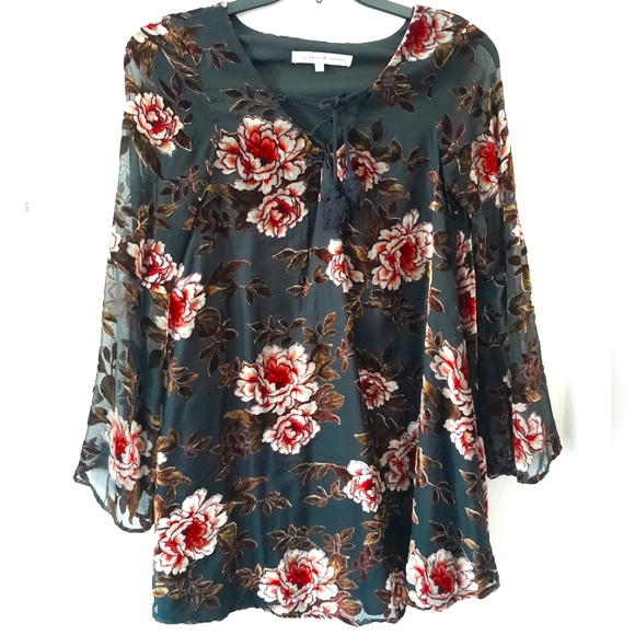 Cupcakes & Cashmere Women's Floral Black Valda Dress Small - Picture 7 of 7